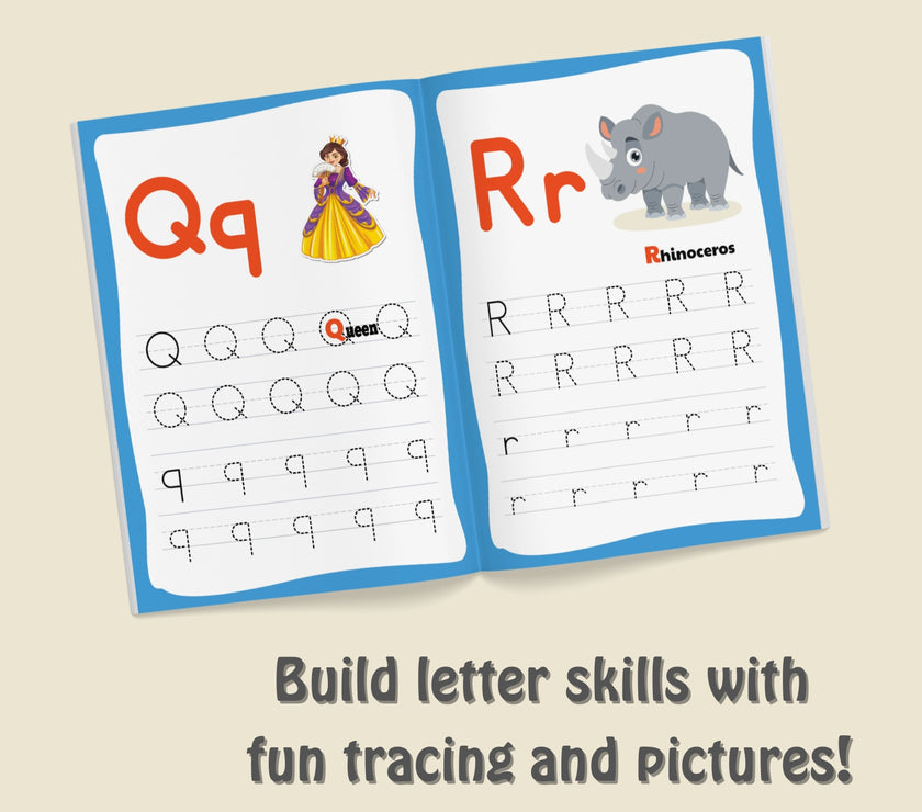 From Apples to Zigzags: A to Z Tracing and Coloring Book for Toddlers and Kids Ages 1–5 | Alphabet Activity Workbook for Preschool and Kindergarten Learning