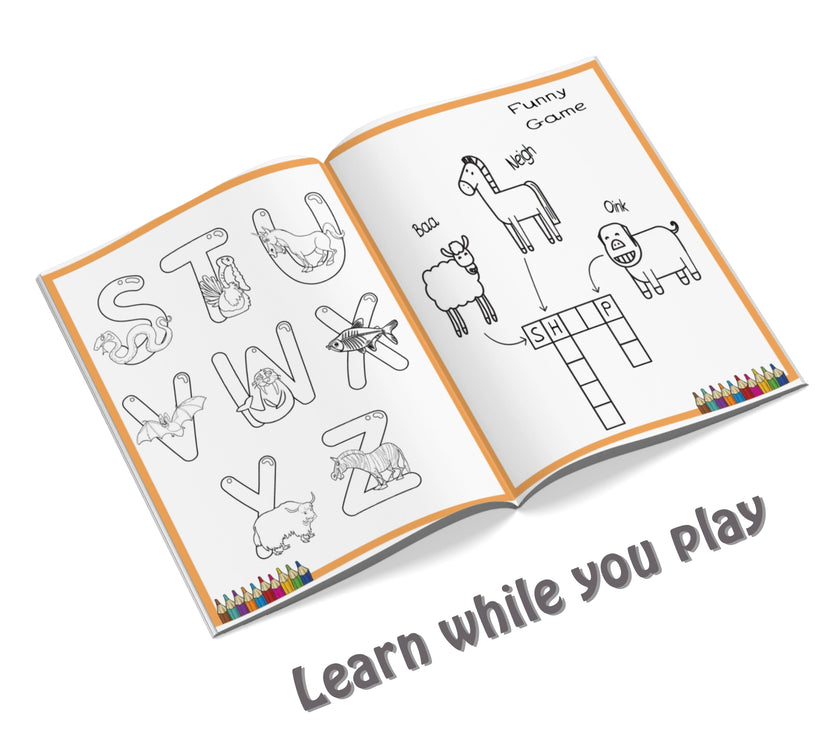 From Apples to Zigzags: A to Z Tracing and Coloring Book for Toddlers and Kids Ages 1–5 | Alphabet Activity Workbook for Preschool and Kindergarten Learning