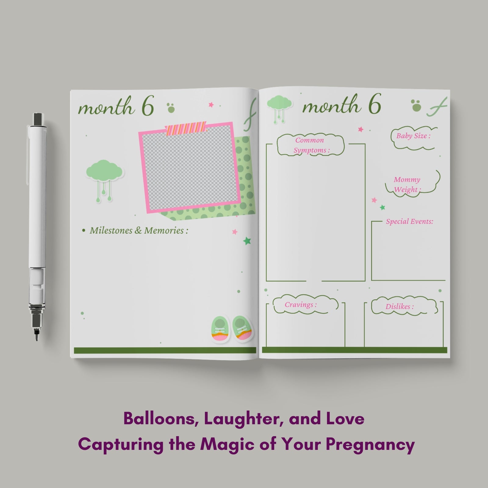 Pregnancy Journal, Nine Months Keepsake to Record Your Pregnancy Journey