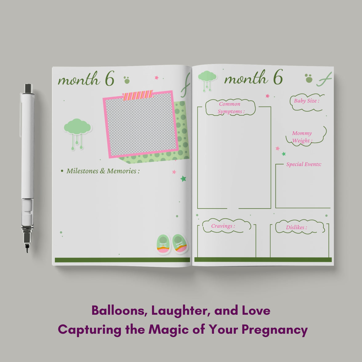 Pregnancy Journal, Nine Months Keepsake to Record Your Pregnancy Journey