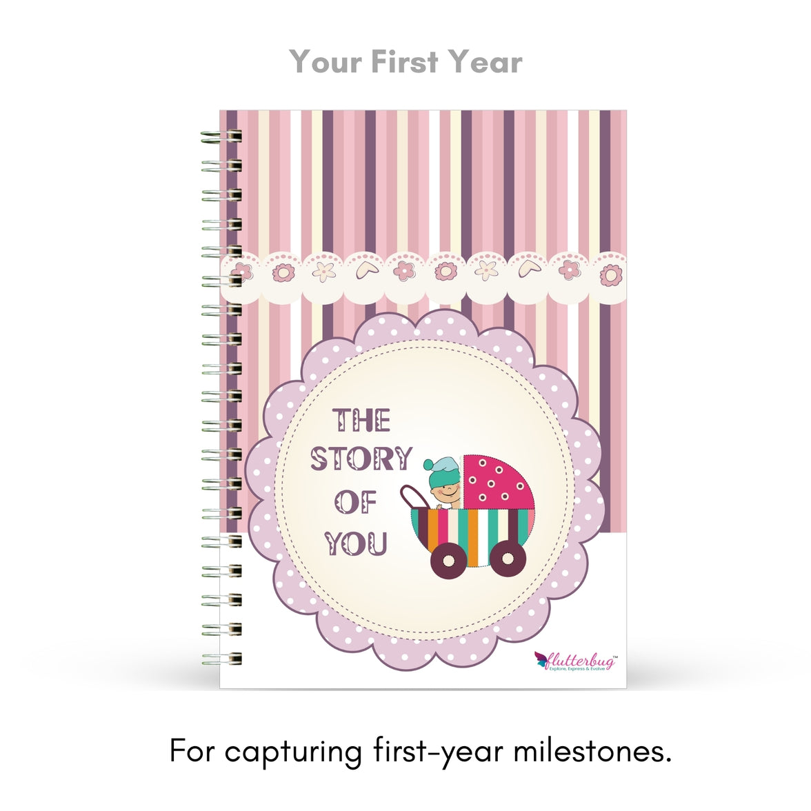 FLUTTERBUG Baby Scrapbook & Keepsake Album Set | 4-Piece Memory Collection | Document Every Special Moment from Pregnancy to First Years