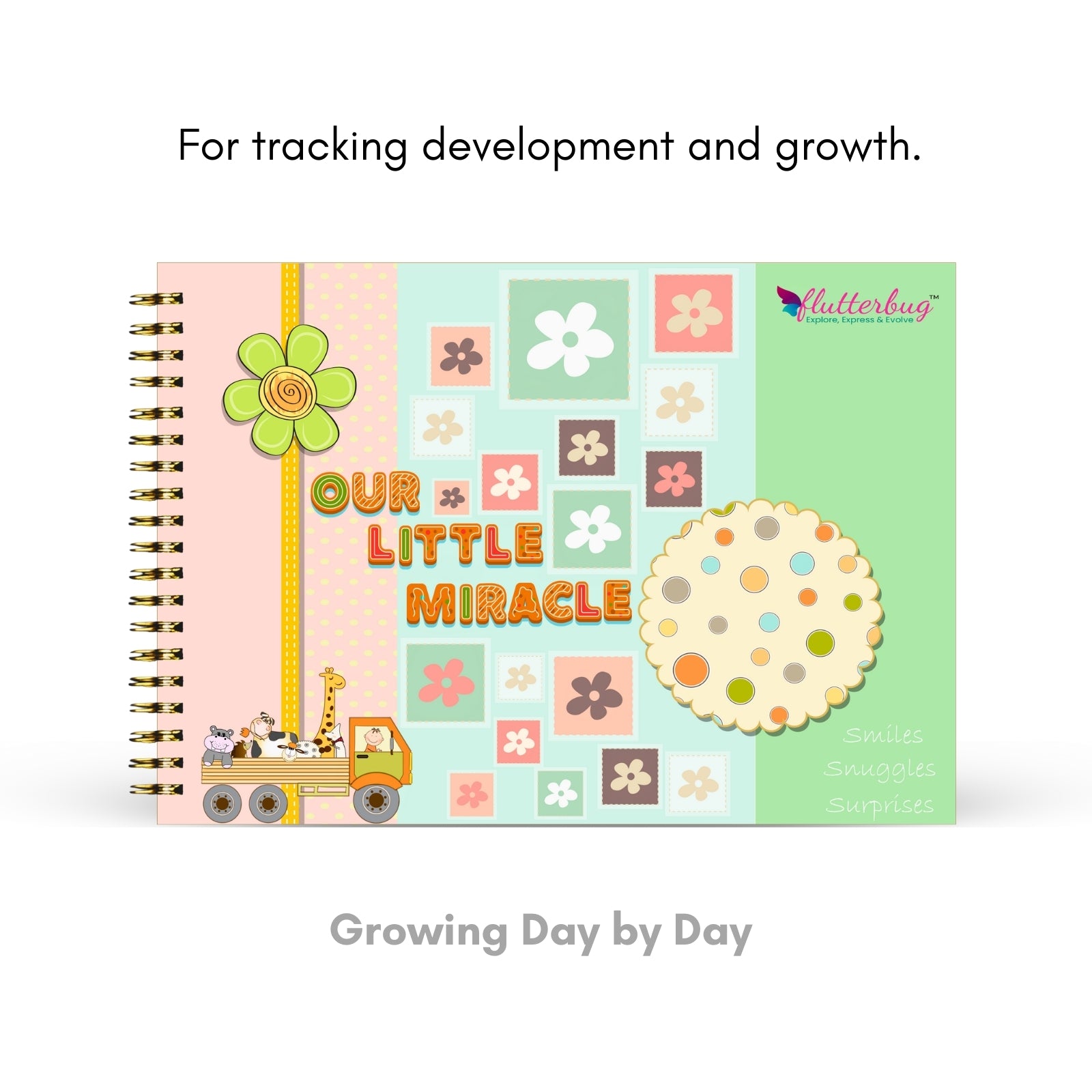 FLUTTERBUG Baby Scrapbook & Keepsake Album Set | 4-Piece Memory Collection | Document Every Special Moment from Pregnancy to First Years