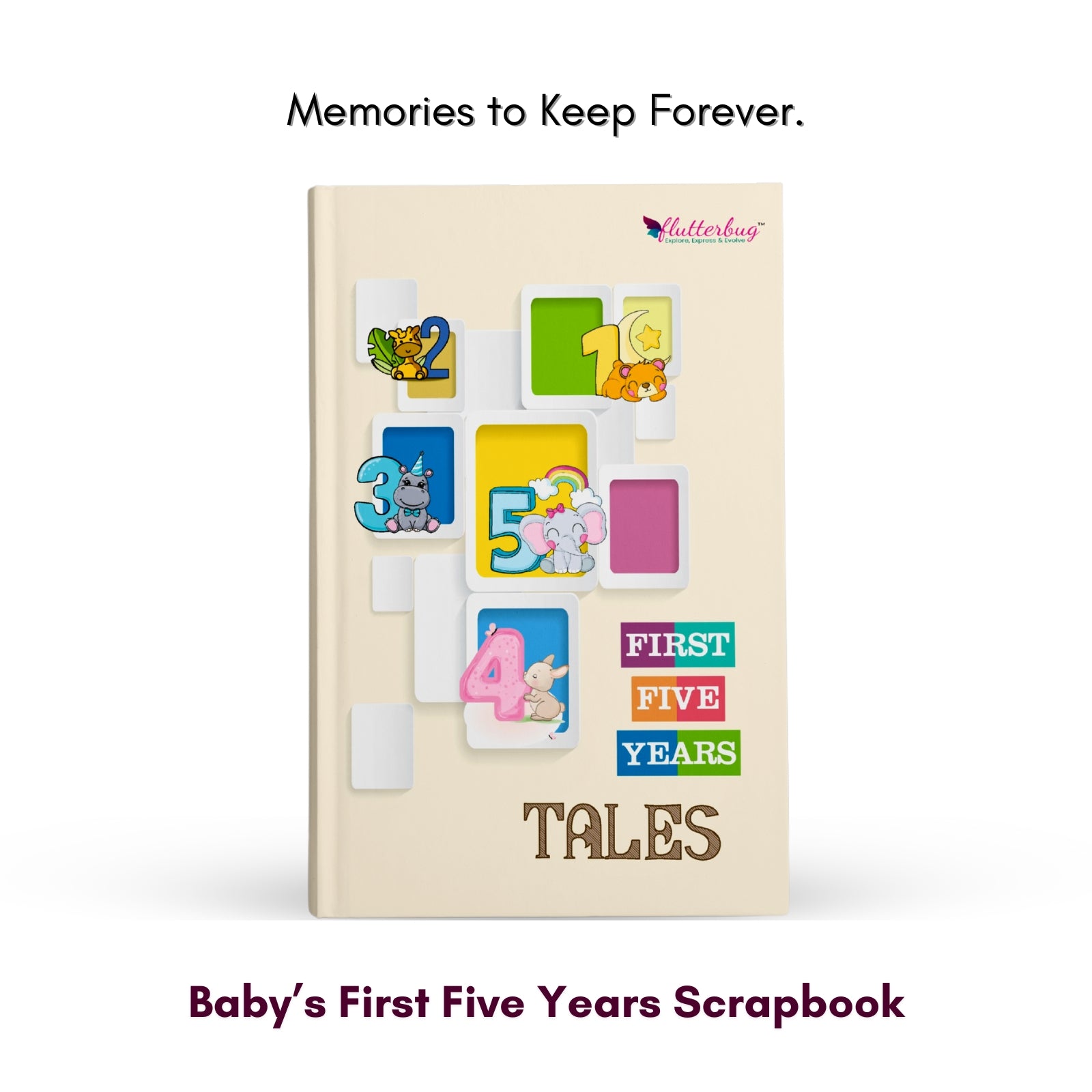FLUTTERBUG Baby Scrapbook & Keepsake Album Set | 4-Piece Memory Collection | Document Every Special Moment from Pregnancy to First Years